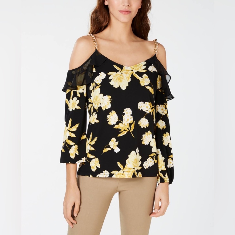 Floral Cold Shoulder Top by INC International Concepts